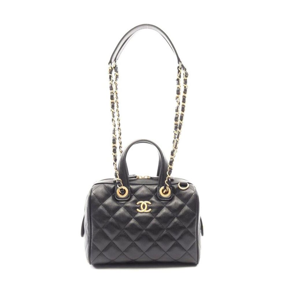 Chanel Caviar Matelasse Mini Boston Bag